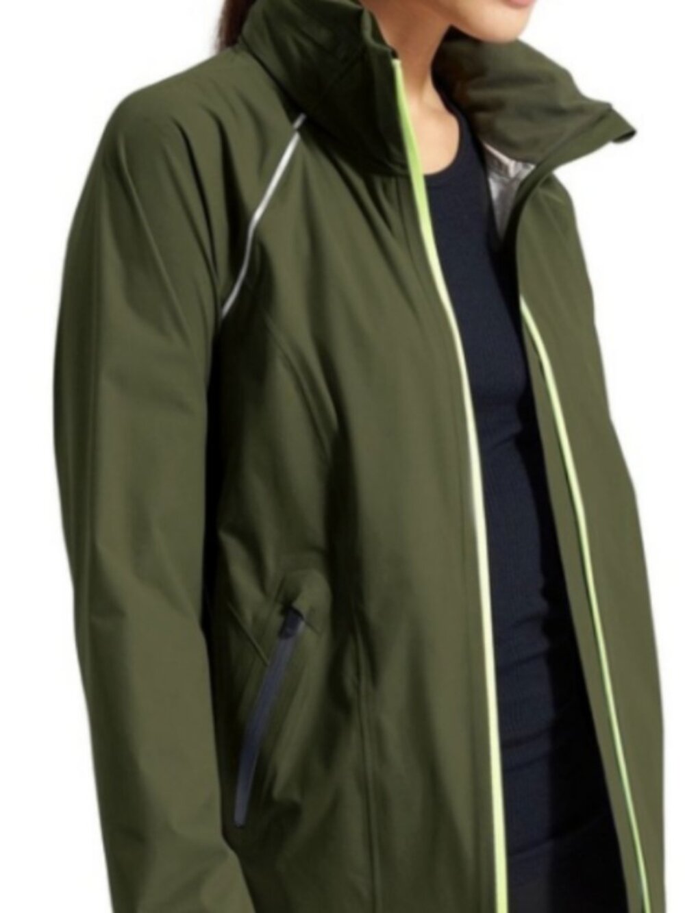 Athleta Rain Runner Jacket | Forest Green | EUC | XL